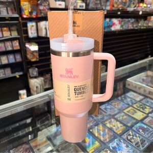 Stanley Pink Tumbler with Handle and Straw